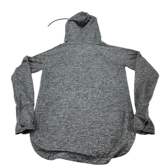 Athleta Hoodie Womens Medium Gray Space Dye Slit Long Sleeve Drawstring Pullover - Picture 2 of 15